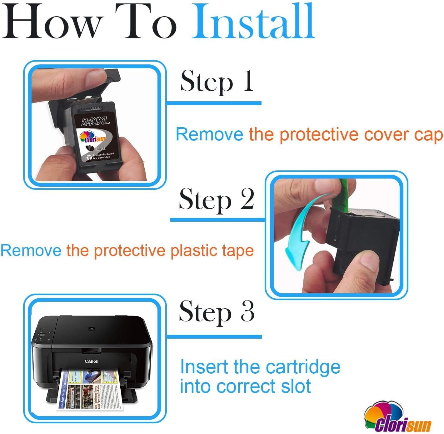 Super Big Clearance! Clorisun Remanufactured 240XL Ink Cartridges Replacement for Canon 240XL PG-240XL for PIXMA MG3620 TS5120 MG2120 MG3520 MX452 MX512 Printer (Black, 2-Pack)