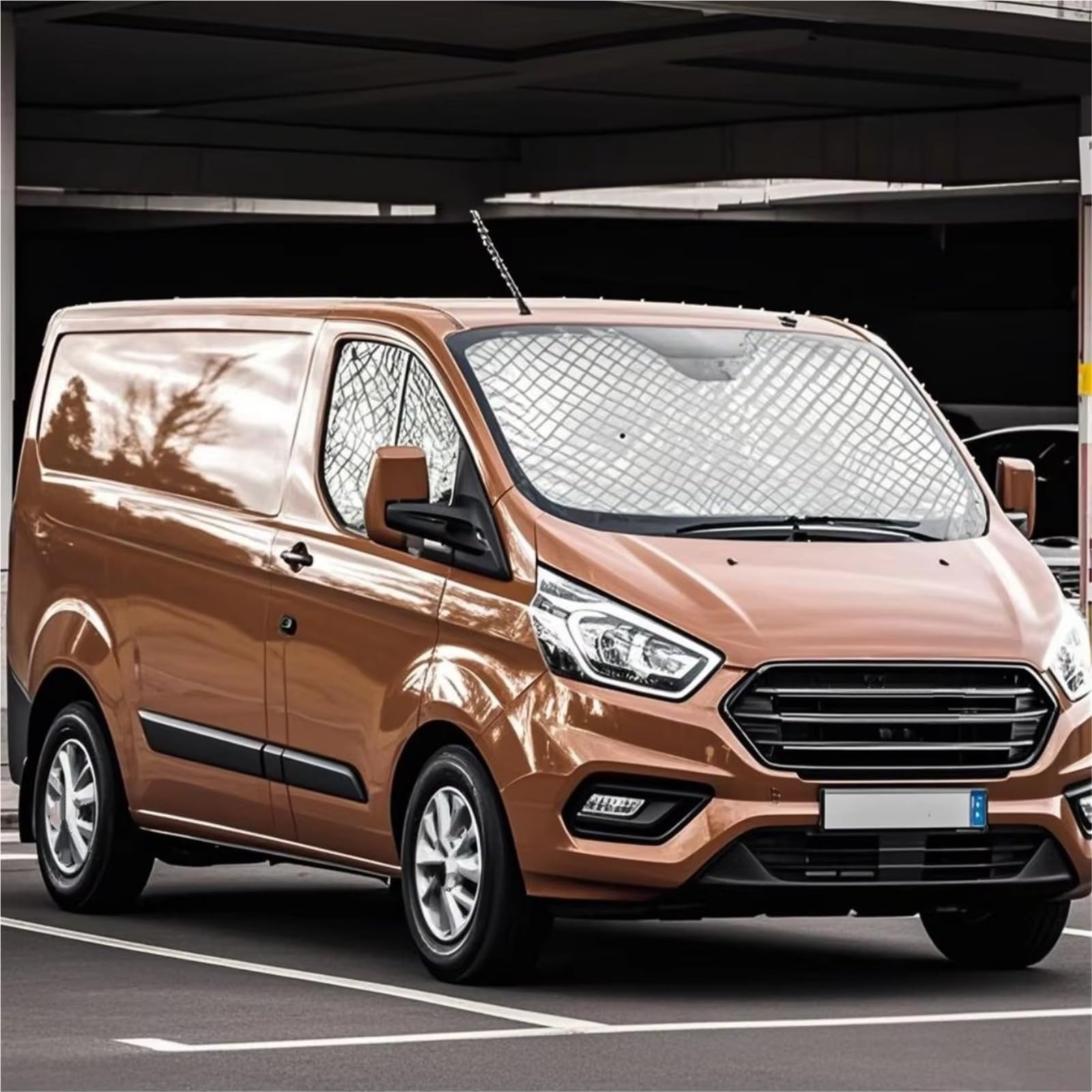 MESKEL Parasol Ventanas para Ford para Transit para Custom MK8 Juego Parasoles para Automóvil Bloqueador Solar Papel Aluminio con Ventosas - Protección UV
