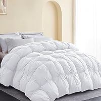 Vista 11 de SNOWMAN - Edredón para todas las estaciones, 75% plumón, tamaño king, con 8 solapas en las esquinas, calidez media, tela de mezcla de algodón suave