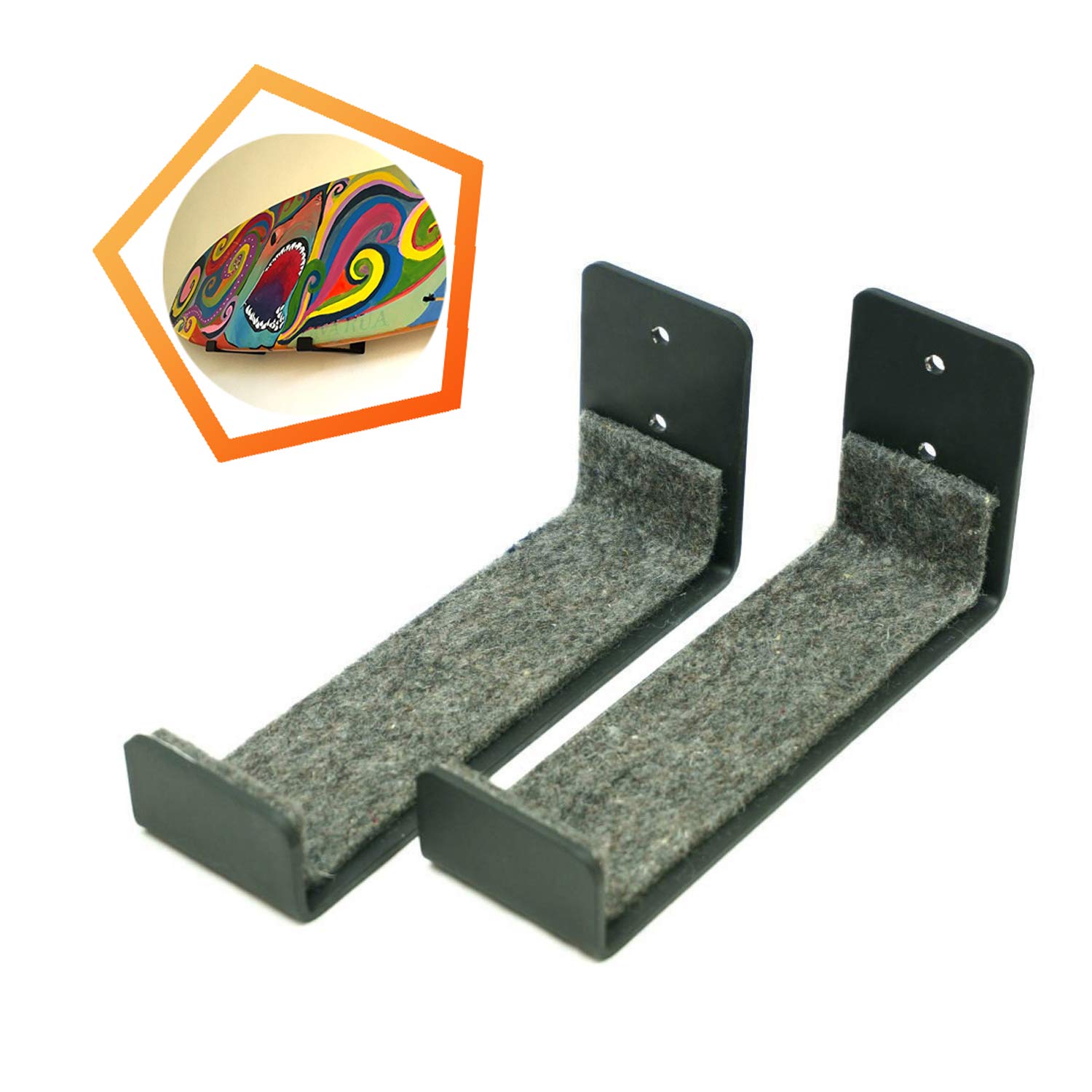 Onefeng Sports Surfboard Wall Mount Minimalist Surfboard Wall Rack Surf Display Mount Holds Both Long Boards and Short Boards for Indoors and Outdoors