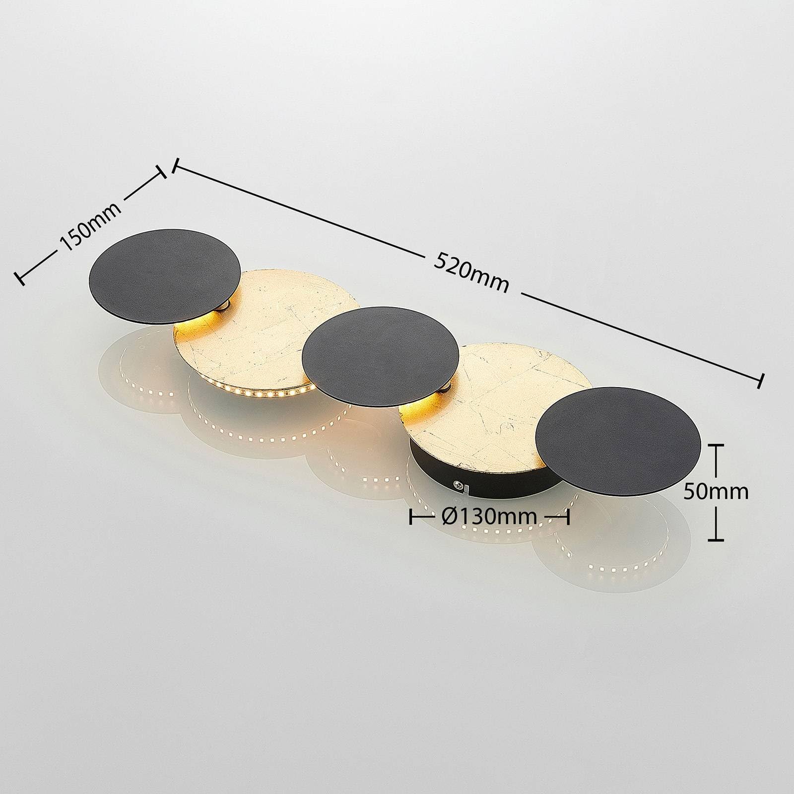 Lindby LED Wandlampe schwarz gold, Wandspot Wandleuchte innen Deckenlampe Deckenleuchte 17W Wandbeleuchtung Wohnzimmer Esszimmer Flur