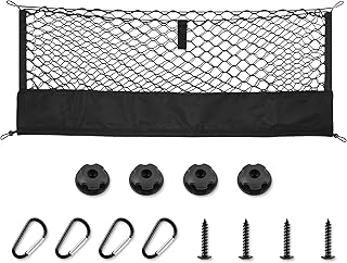 Amiss Envelope Style Truck Bed Cargo Net with Bottom Organizer, Portable Storage and Highly Elastic Cargo Net Organizer with Hook, Car Exterior Accessories for Cars, SUVs, Trucks (35.4" x 15.8")