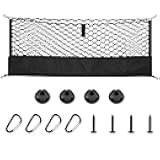 Amiss Envelope Style Truck Bed Cargo Net with Bottom Organizer, Portable Storage and Highly Elastic Cargo Net Organizer with Hook, Car Exterior Accessories for Cars, SUVs, Trucks (35.4