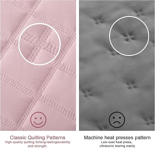 Vista 11 de KASENTEX - Juego de edredón lavable a máquina, cubrecama muy suave, ligero, lavado a la piedra, con costuras detalladas, matrimonial/queen con 2