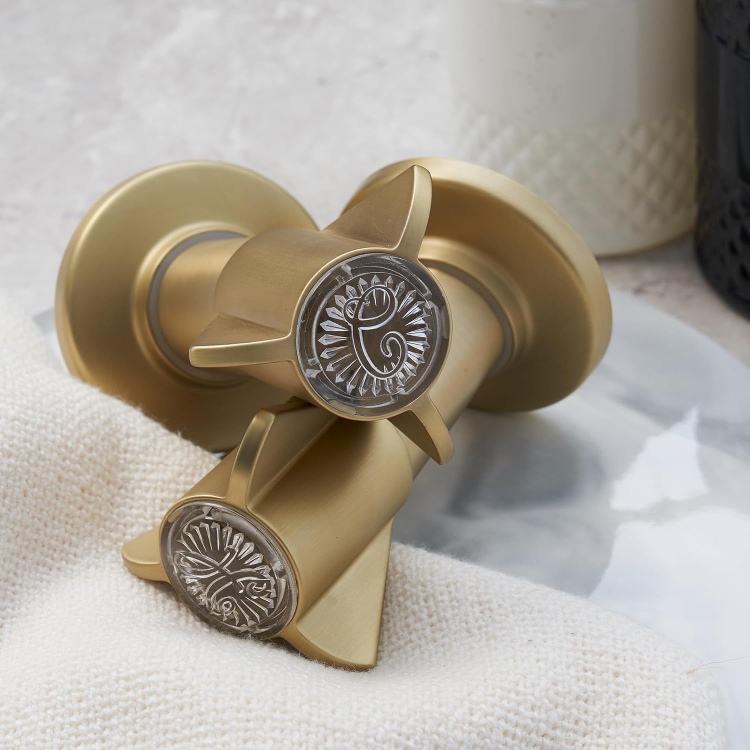 SENTO Bathtub and Shower 3 Handle Tub Trim Set for Sayco Faucets Bathtub Shower, 9B-3H, 9B-3C, 9B-5D, Easy Installation, Heavy Duty Metal, Satin Brass