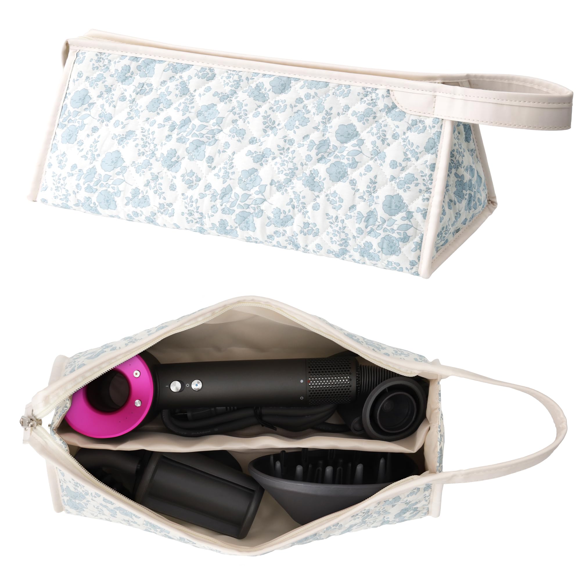 Bolsa de Almacenamiento para Secador de Pelo, Compatible con Airwrap Styler y Supersonic, Funda de Viaje para Shark Flexstyle y Accesorios, Estuche de Transporte para Rizador (Flor Rosa) — view 10