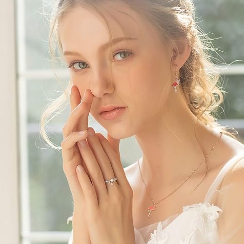 Miniatura 5 de DanLingJewelry 100 dijes de flamenco de color chapado en oro para hacer joyas, bricolaje y búsqueda de manualidades