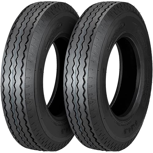 8-14.5 Trailer Tires (2-Pack), 14PR Load Range G Heavy-Duty Rubber Tires for Utility, Boat, Camper Trailers, All-Weather Radial Replacement Tires