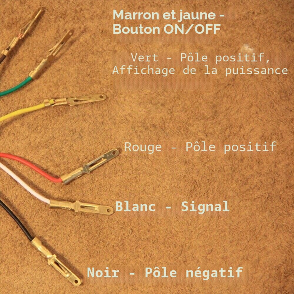 JOYSOG Poignée d'accélérateur de vélo électrique, 36 V/48 V Trottinette électrique avec 3 vitesses Affichage de la puissance Poignée fendue