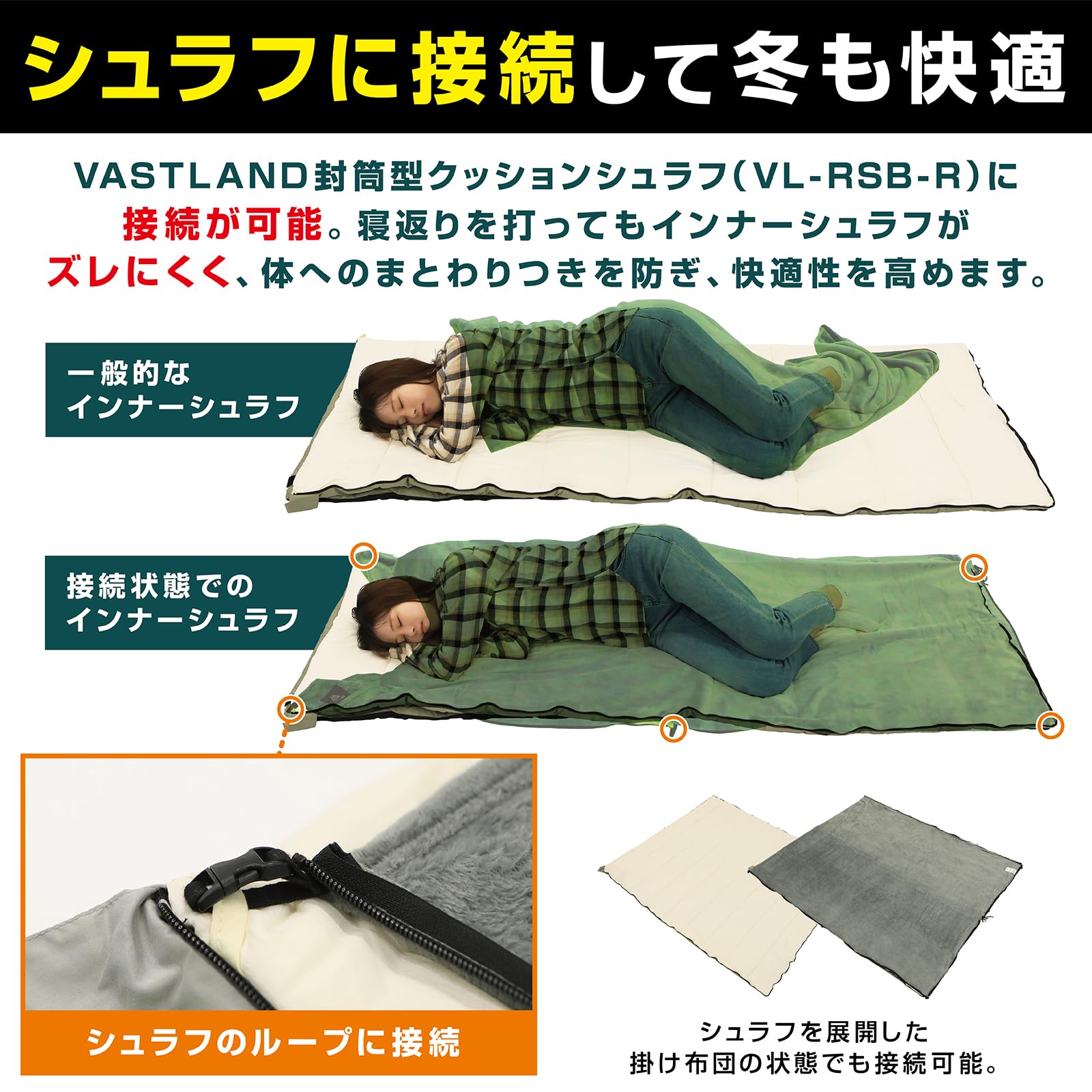 【わけあり】VASTLAND 封筒型シュラフ2個&ボアフリースインナーシェルフ Amazon | ヴァストランド VASTLAND インナーシュラフ ボア