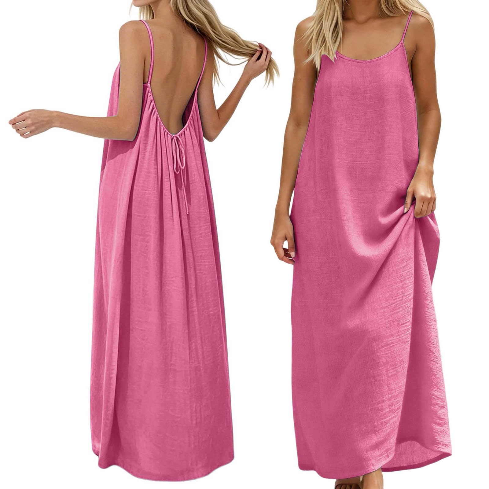 Robe décontractée sans manches avec dos ouvert coupe ample 4XL - 8