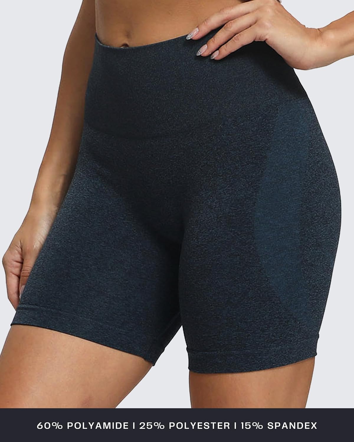 Aoxjox Booty Contour Seamless Workout Biker Shorts for Women Tummy Control High Waisted Athletic Running Yoga Short 5"