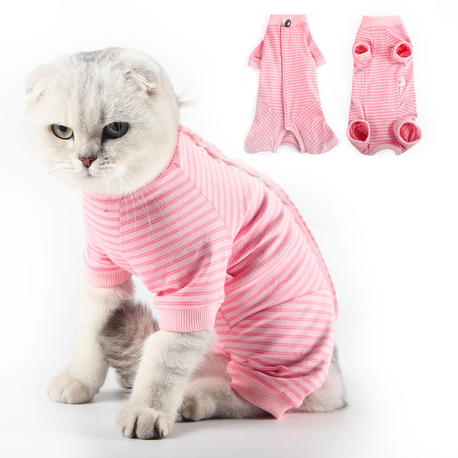 LIANZIMAU Body Gatto Post Operatorio Tuta Recupero Gatto Medica per Gatto Tute a Maniche Lunghe Prevenire lo spargimento Abbigliamento per Gatto