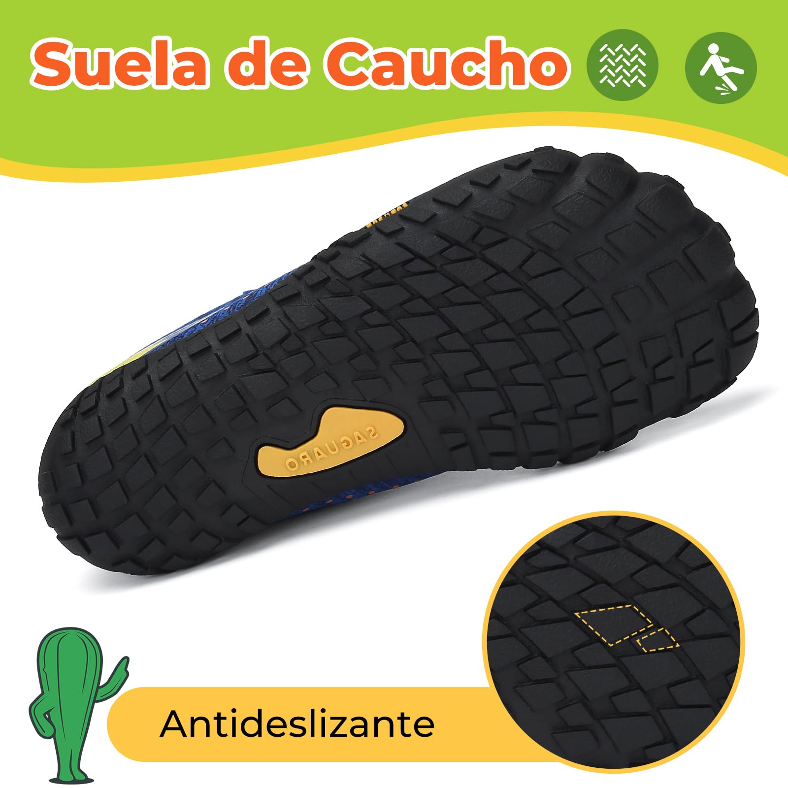SAGUARO Barefoot Zapatillas Minimalista Comodas Zapatillas de Trail Running per Niños Niñas, Gr.24-36 — view 5