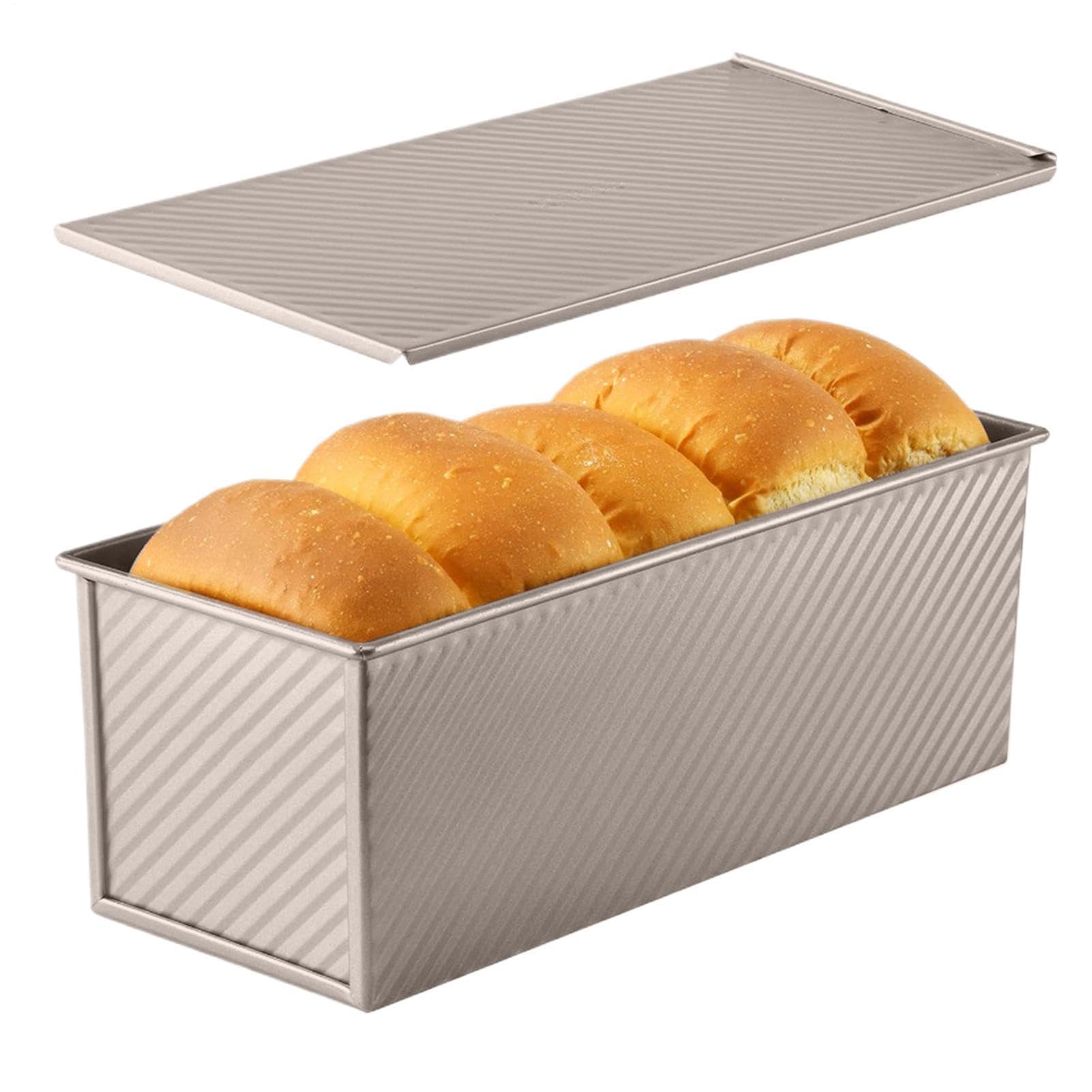 Forma do pieczenia chleba z pokrywką, blacha falista ze stali węglowej nieprzywierająca forma do pieczenia chleba do pieczenia tostów do domu kuchni restauracji piekarni kawiarni