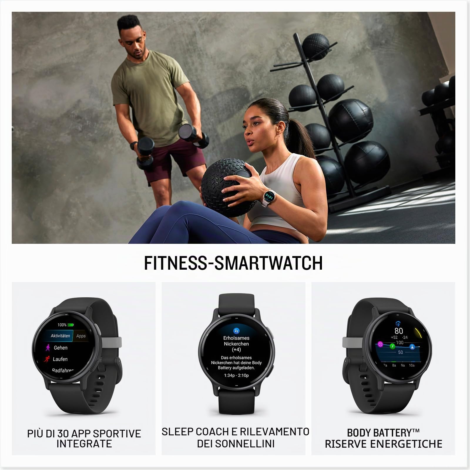 Garmin vívoactive 5, Smartwatch AMOLED 1,2", Cassa 42mm, Musica, Pay, +30 Sport, GPS, Cardio, Coach Sonno, Benefici Workout, Autonomia 11 giorni (Ivory & Cream Gold) (Ricondizionato)