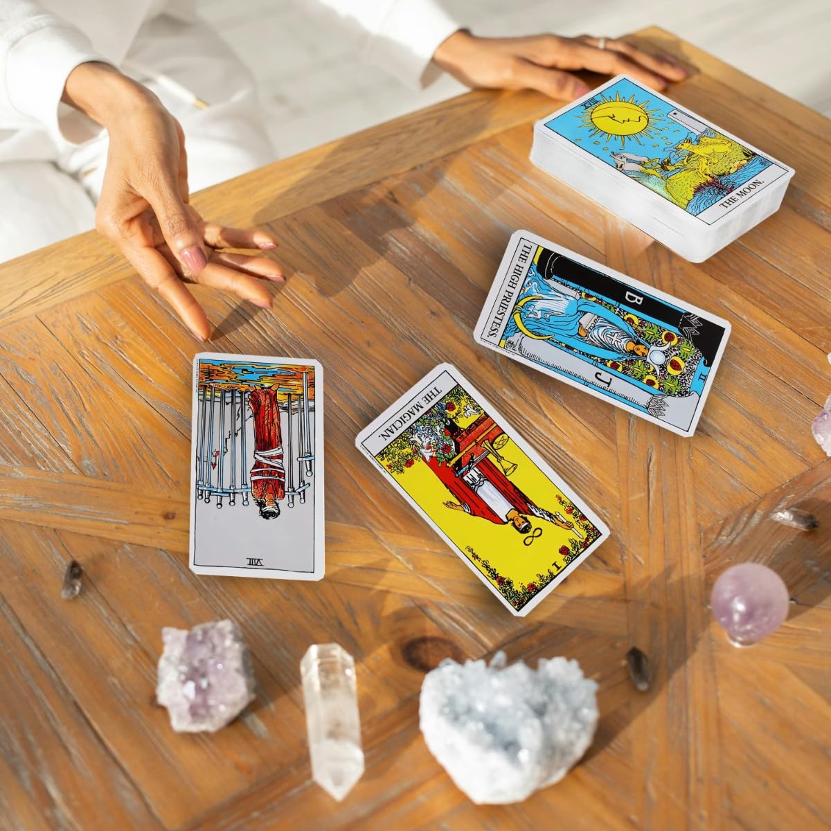 Retoo Karty do gry Tarot 78 kart Jeźdźców z instrukcjami dla doświadczonych i początkujących