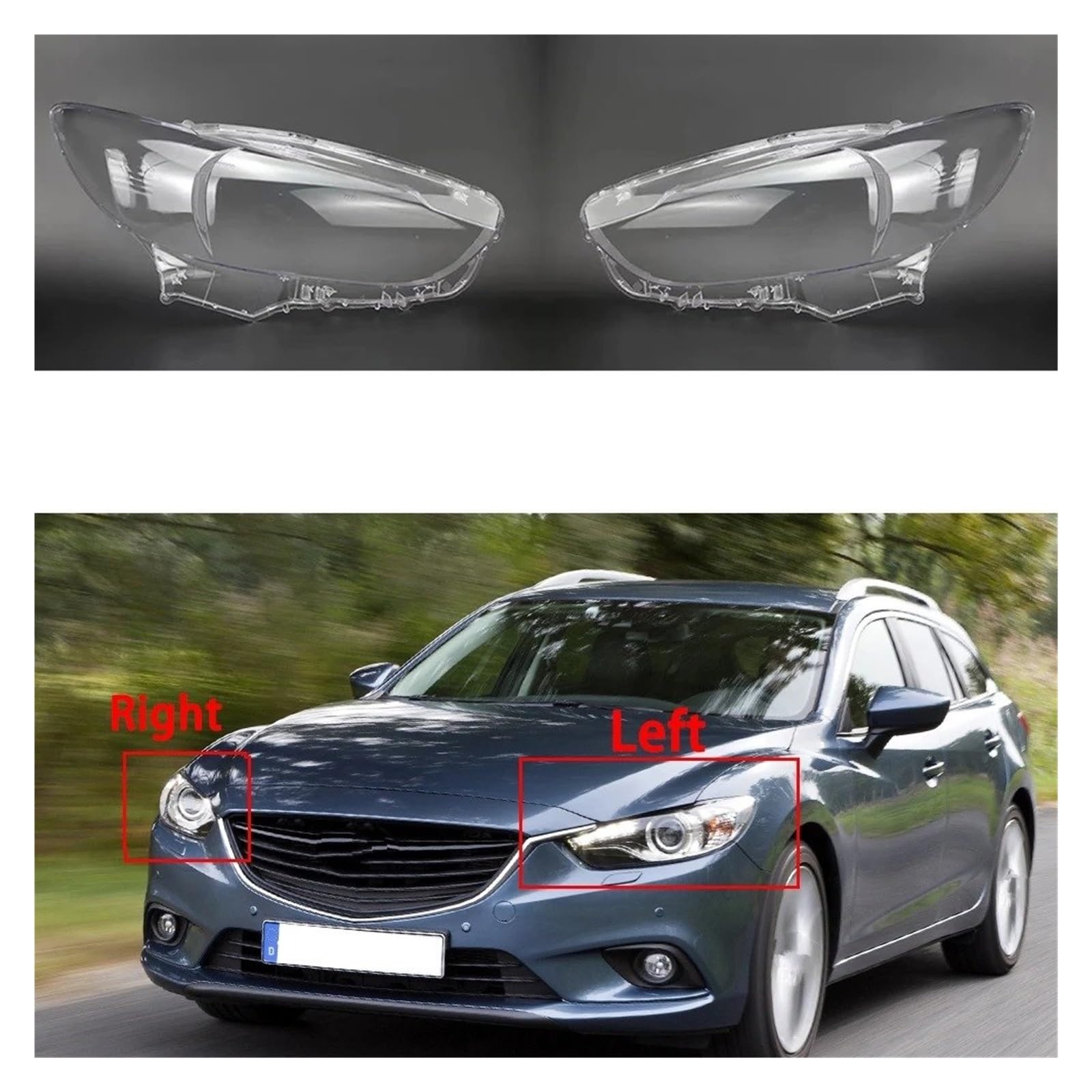 Fanali Anteriori Copertura Del Faro Anteriore In Vetro Trasparente Per Mazda 6 Per Atenza 2014-2016, Lente E Paralume Fari