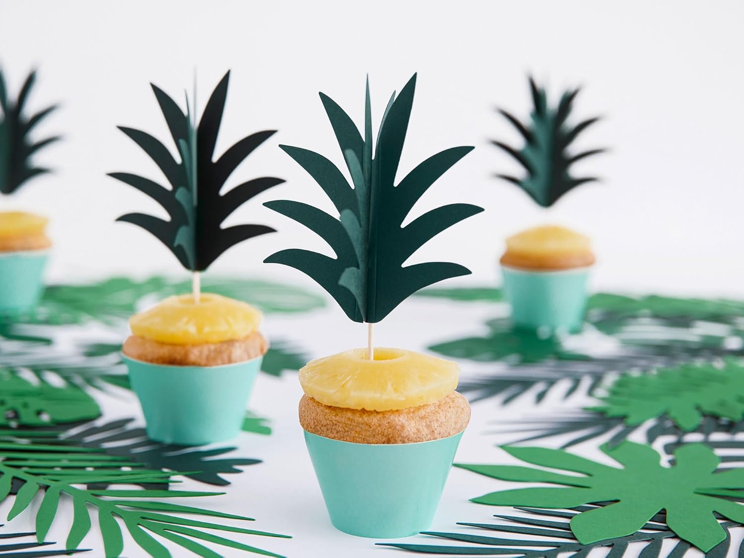 Party Deco Aloha Pineapple 3D Topper Picks x 6