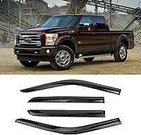 Vista 24 de Protector de lluvia Deflector de viento para montaje exterior, viseras de ventana con cinta compatible con Ford F-250 1999-2016 Super Duty