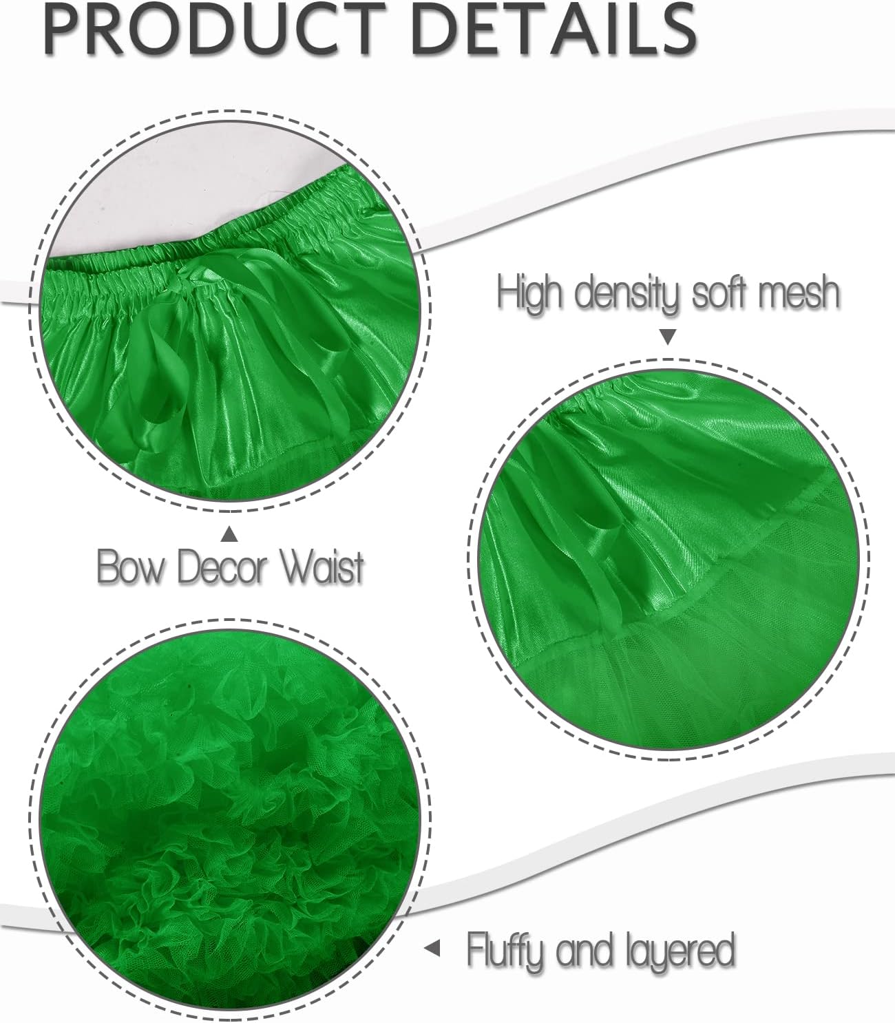 Petticoats for Women Elastic Waist Chiffon Petticoat Puffy Party Cosplay Underskirt Multi-Layer Short Tulle Skirt - Image 4