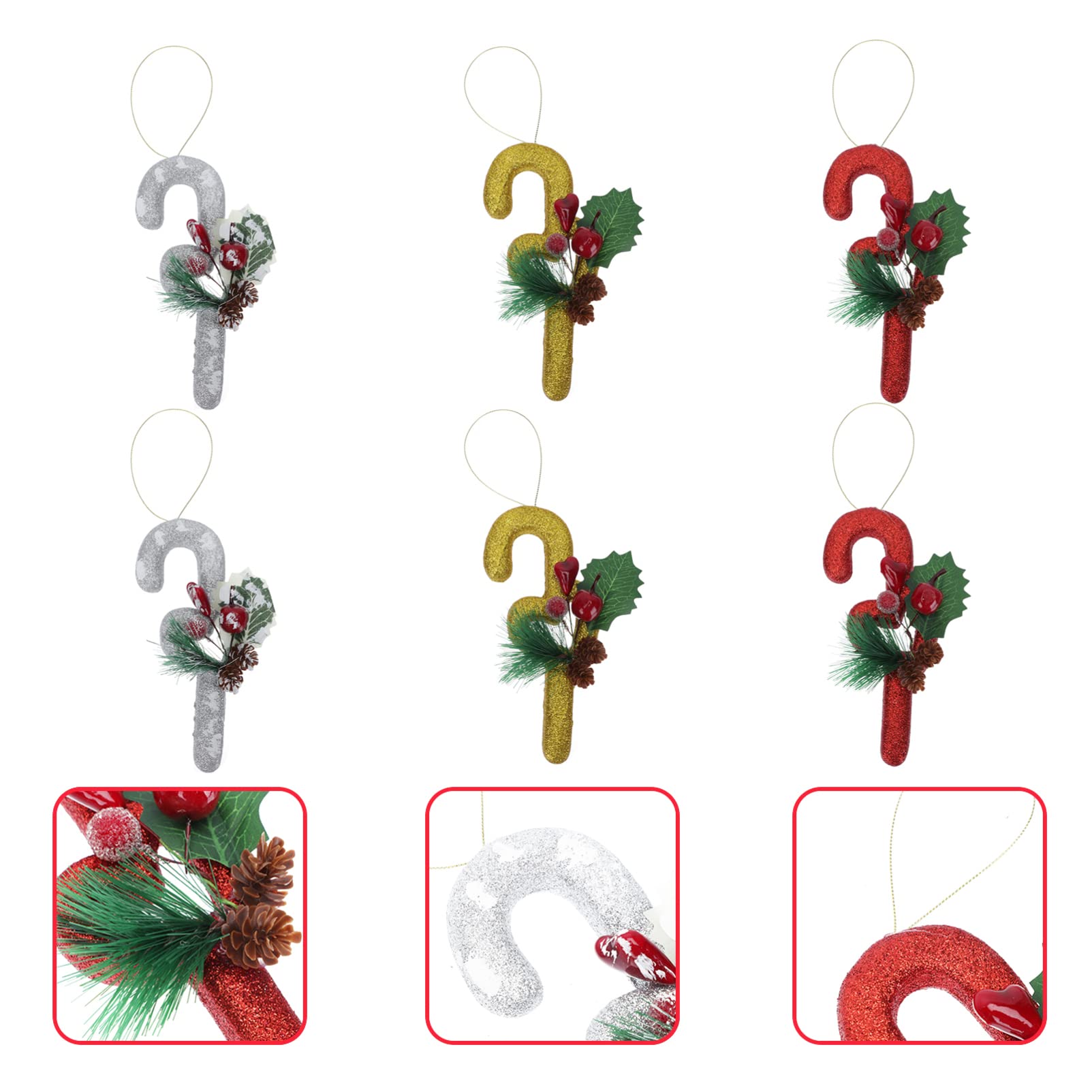 Zerodeko 3 Set Decorazione Natalizia Da Passeggio Arredamento Lucine Per Tende Christmas Tree Xmas Tree Stampelle Stampella Appesa in Schiuma Ciondolo Festival Plastica 6 Pezzi * 3