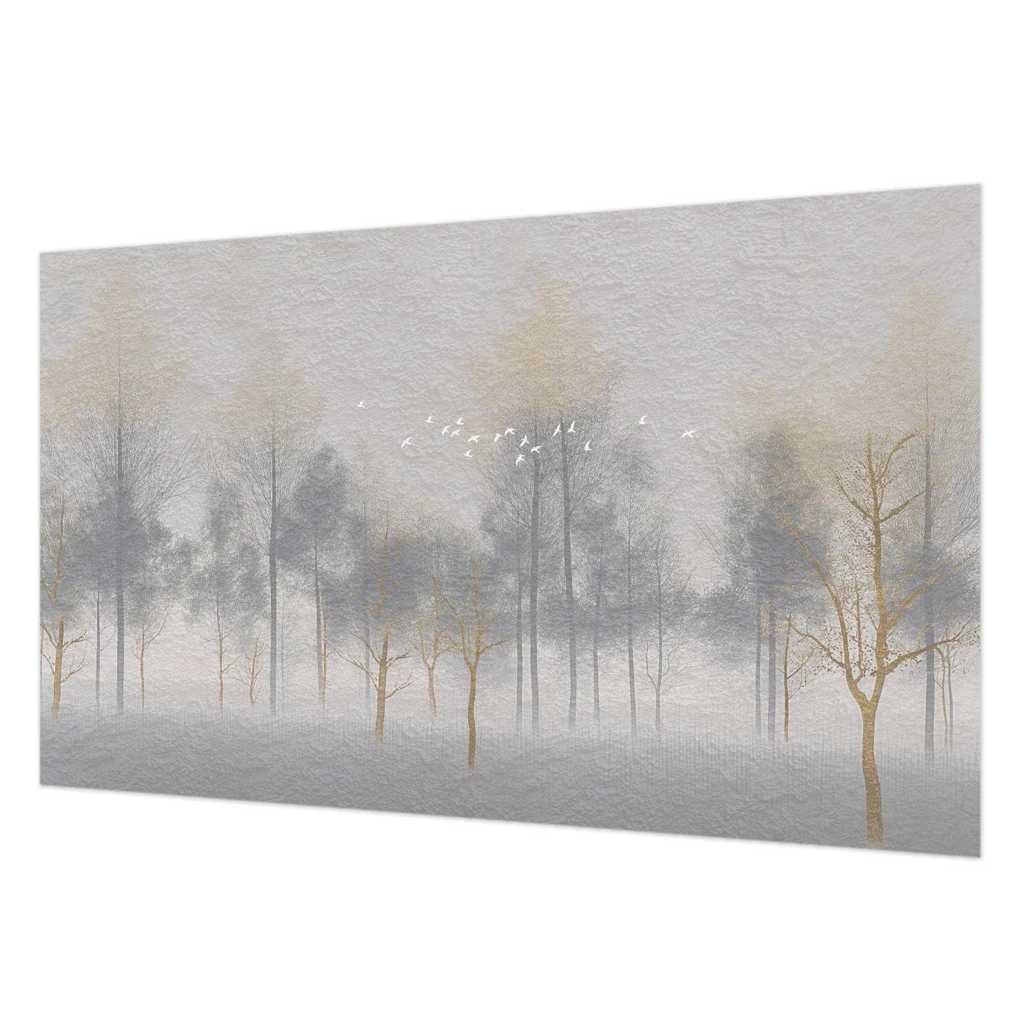 Papier peint intissé pour chambre à coucher au motif forêt apaisante