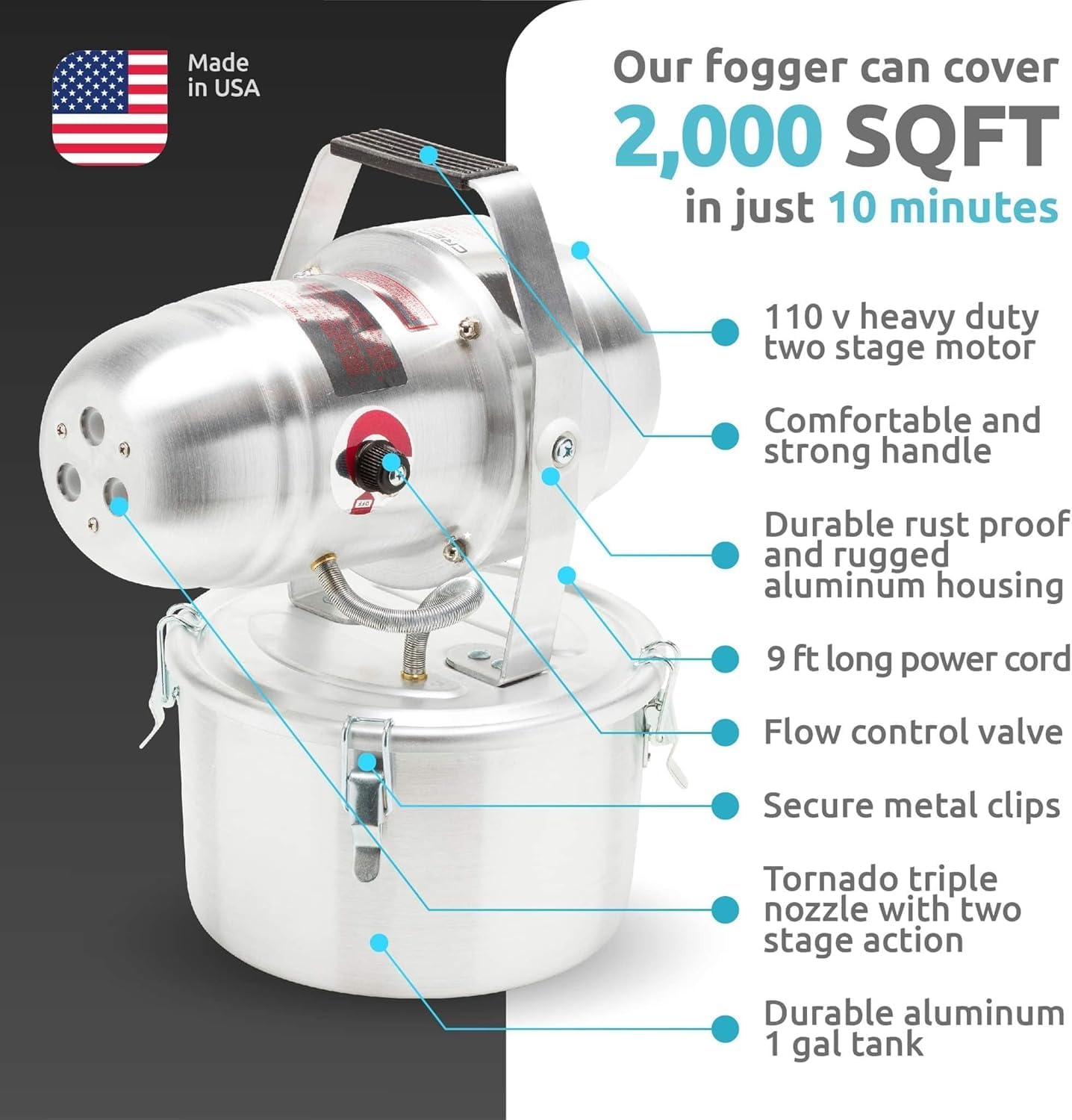 Createch Commander Tri Jet ULV Sprayer Non Thermal Cold Indoor and Outdoor Professional Fogger Machine