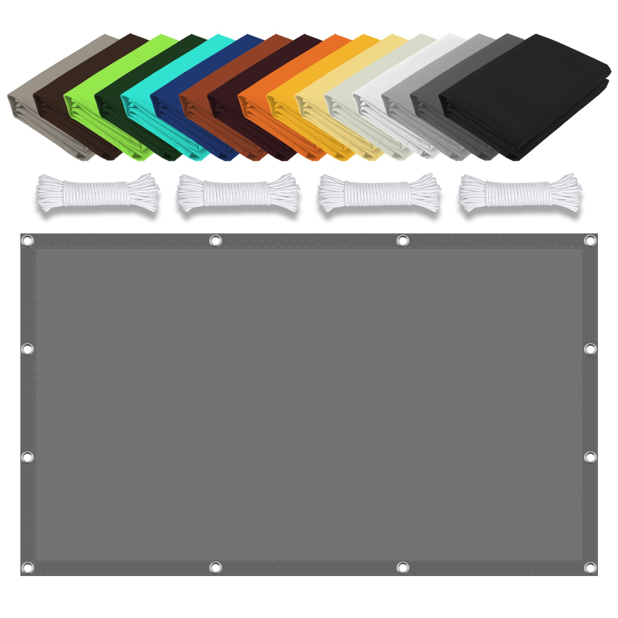 Voile d'ombrage 180x500 imperméable anti-UV avec cordes
