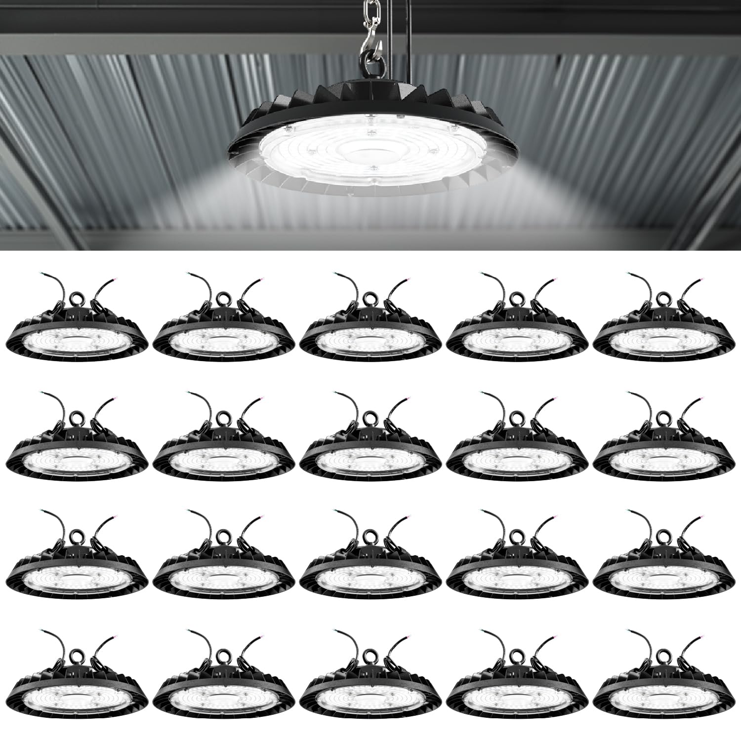 Sunco 20 Pack UFO High Bay LED Lights, 21000 Lumens, 6000K