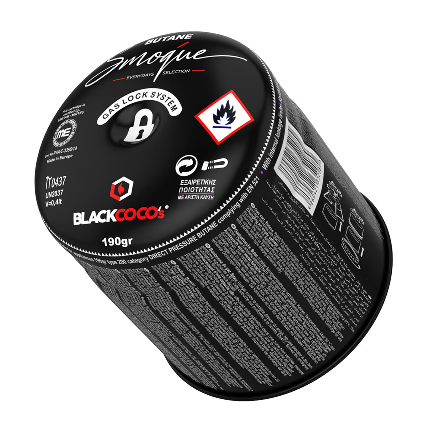BLACKCOCO's 6 x 190 g butanowy kartusz gazowy, do kuchenki kempingowej, kuchenki gazowej, lutownicy, lampy kempingowej, kartusza gazowego