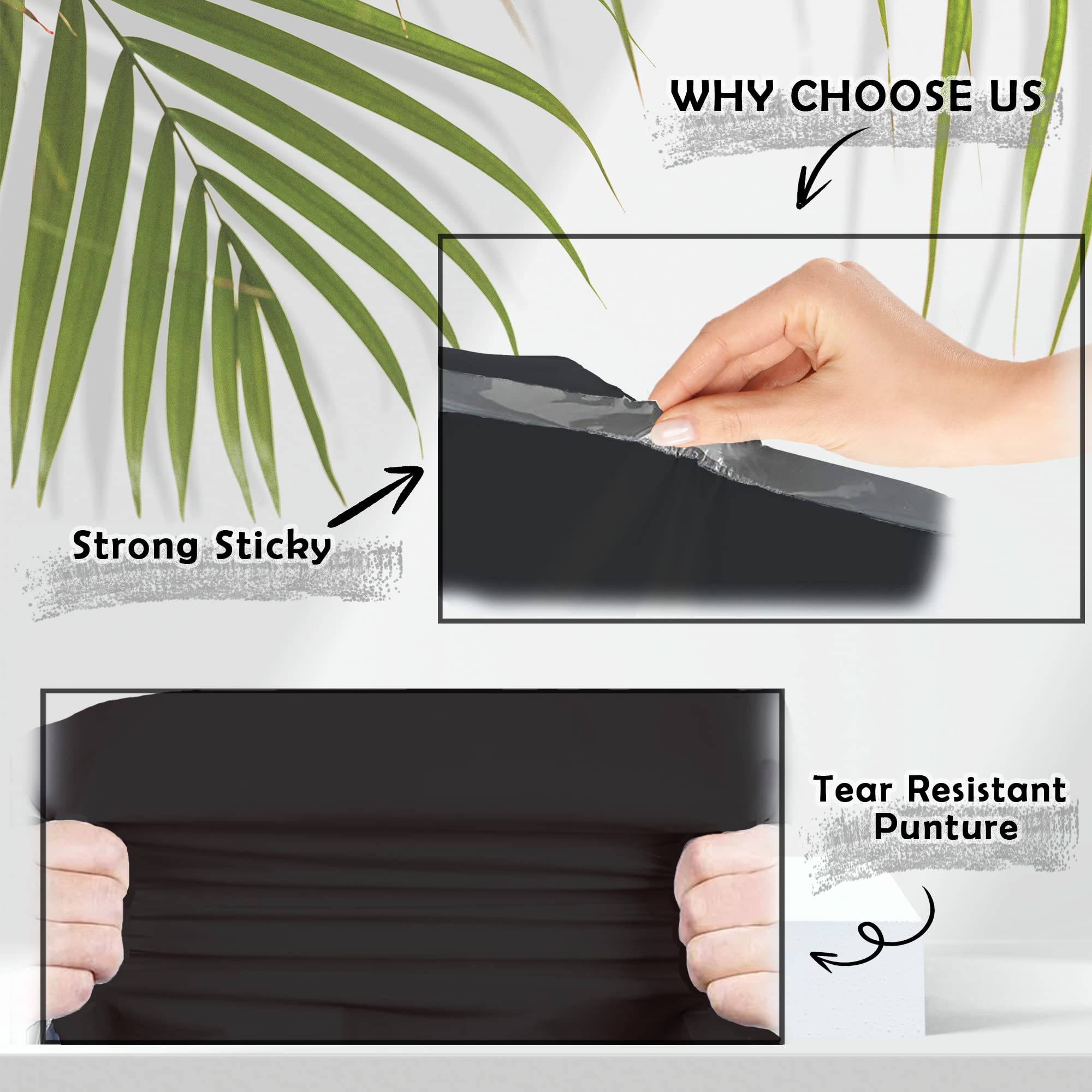 Yens Poly Mailers 10 x 13, 100 sztuk, czarne, mocne, samoprzylepne koperty wysyłkowe, wodoodporne, do wysyłki, wysyłki, pakowania M4