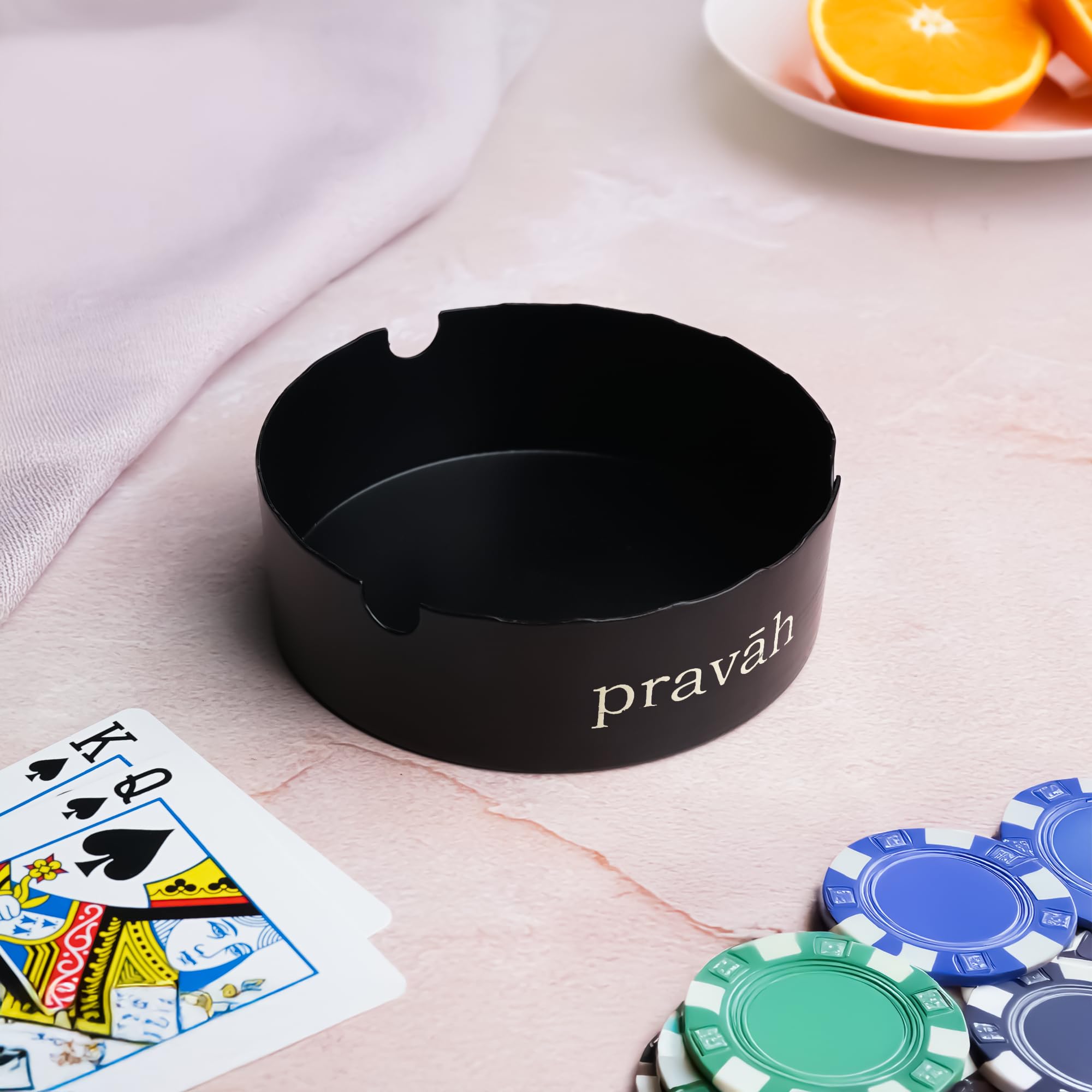 Pravah Metal Open Ashtray, Black, Pack of 1-image-27