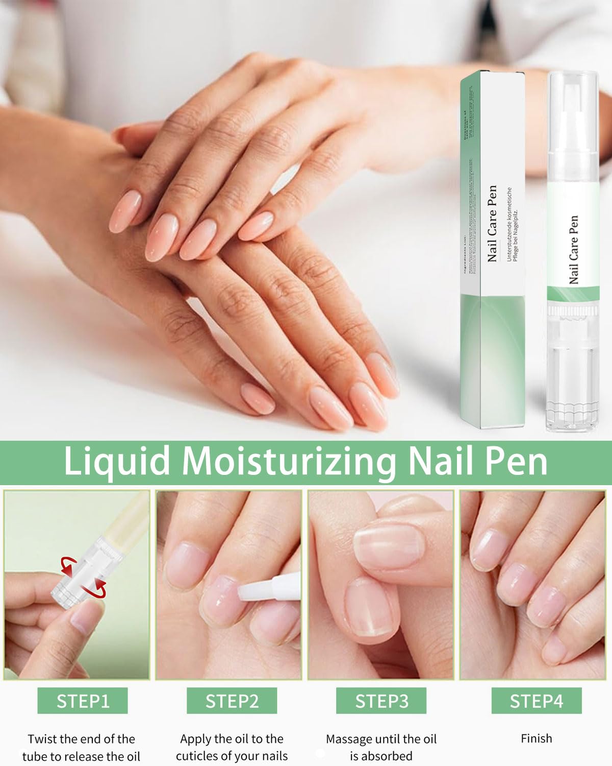 3 pièces Health Routine Nail Care Pen,Stylos soin des ongles et cuticules avec huile de tea tree,Soin cosmétique pour nourrir, renforcer et améliorer l’apparence des ongles et des pieds abîmés