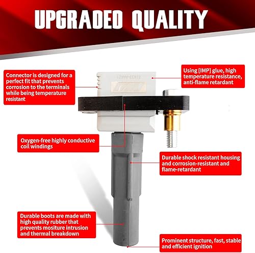 Miniatura 2 de Juego de 4 bobinas de encendido UF480 UF508 compatibles con Subaru Impreza Baja Outback Legacy - H4 2.0L 2.5L Turbo reemplaza 22433AA561 22433AA560