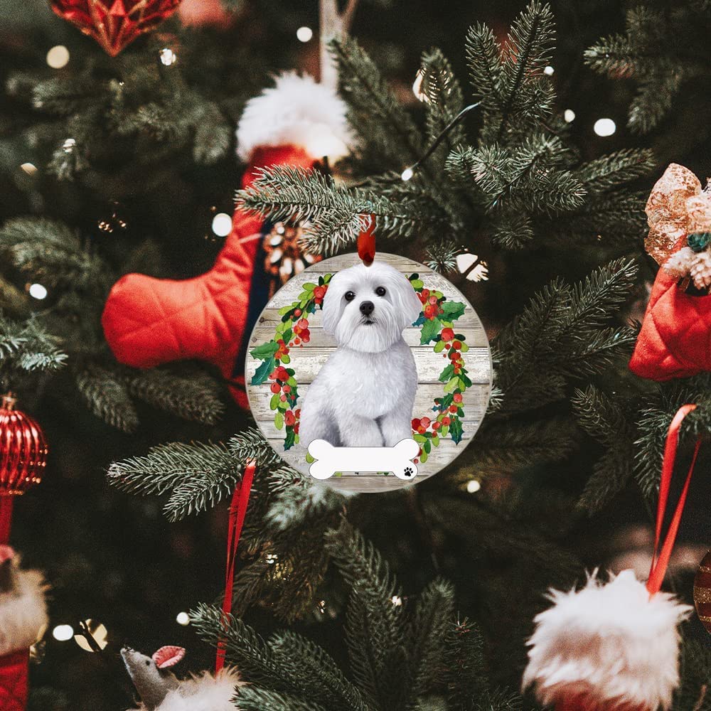 マルチーズ・クリスマス　（ペット　犬　雑貨　インテリア　クリスマスツリー） マルチーズ犬のクリスマスツリーデコレーションオーナメント2025