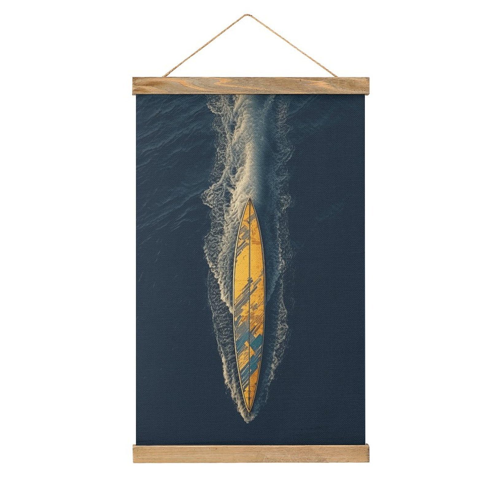 VstaDank Surfboard Poster with Wooden Frame Hanger Art Painting Wall Decor Poster Wall Hanging Wooden Frame 13x20 Wood Poster Hanger for Photo Picture Art Canvas Print Artwork