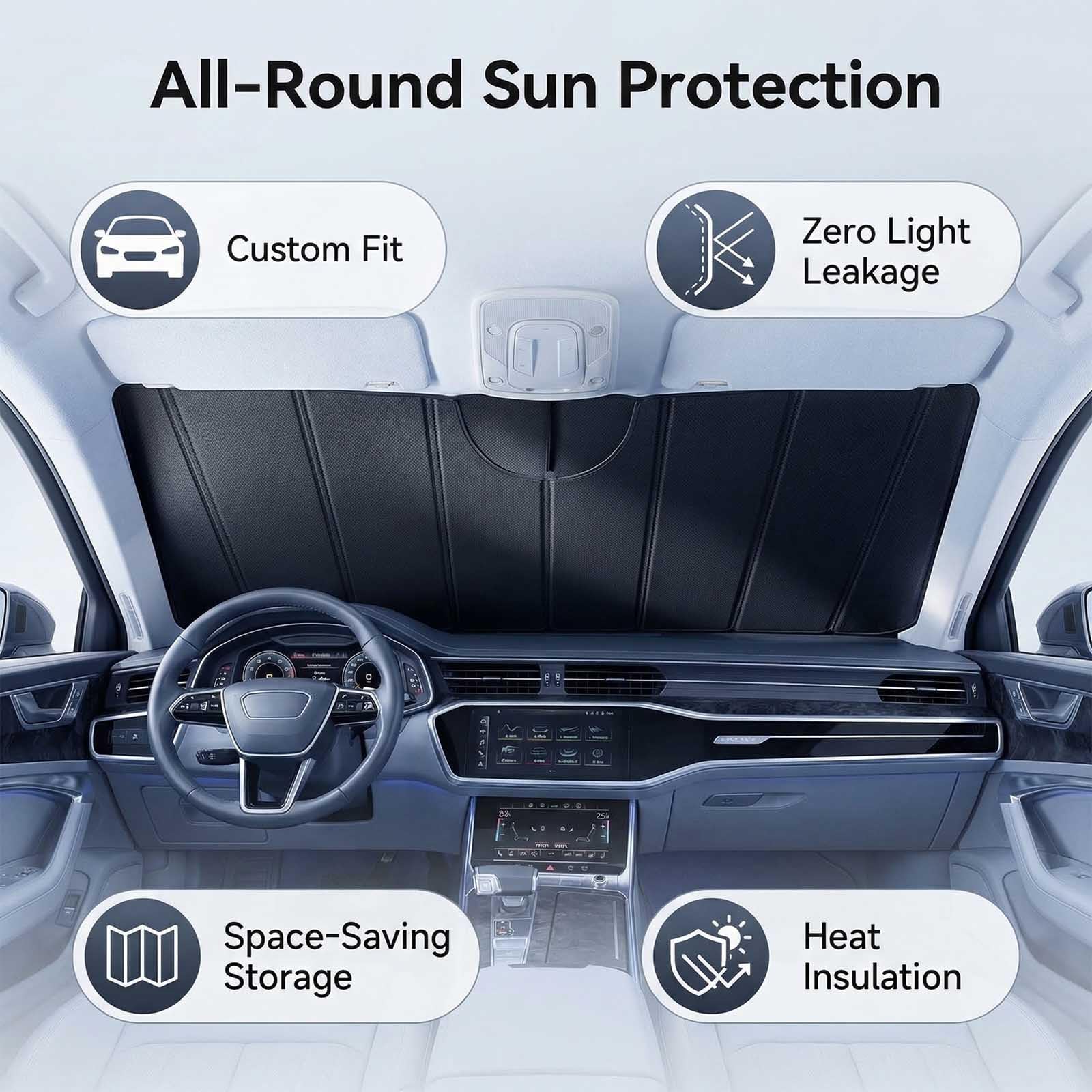 Parasol Coche Delantero Reflectante para Daihatsu Move 2016-2024 – Protector Solar para Parabrisas con Protección UV y Bloqueo Térmico