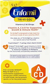 Enfamil Tri-Vi-Sol Vitamins A، D & amp؛ C المكملات الغذائية للرضع ، 50 مل