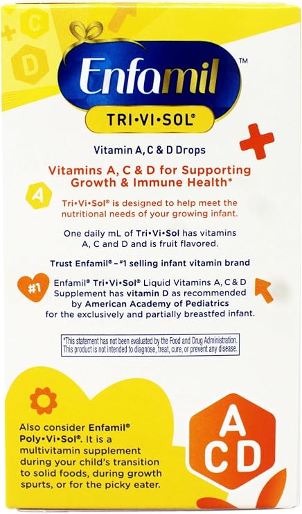 Enfamil Tri-Vi-Sol Vitamins A، D & amp؛ C المكملات الغذائية للرضع ، 50 مل