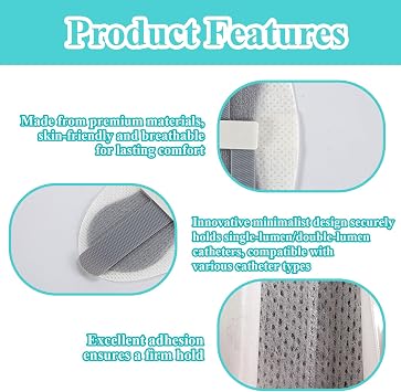 QCWN Foley Catheter Stabilization Device 20 Pack Catheter Tube Holder Leg Sticker for Urinary Drainage Feeding Tubes Breathable Non-Woven Adhesive Catheter Securement Device Accessories (Gray)