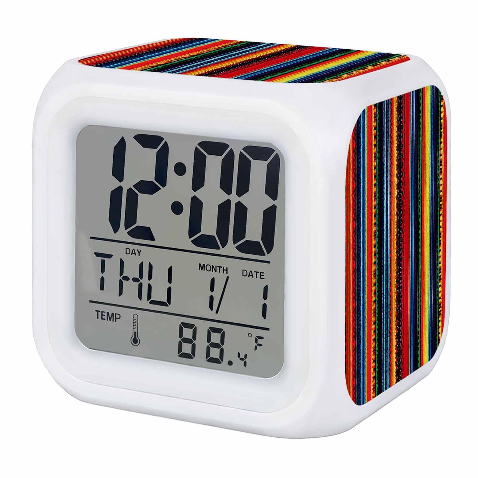 Amazon.com: Rainbow Stripe Digital Alarm Clock for Bedrooms, Smart