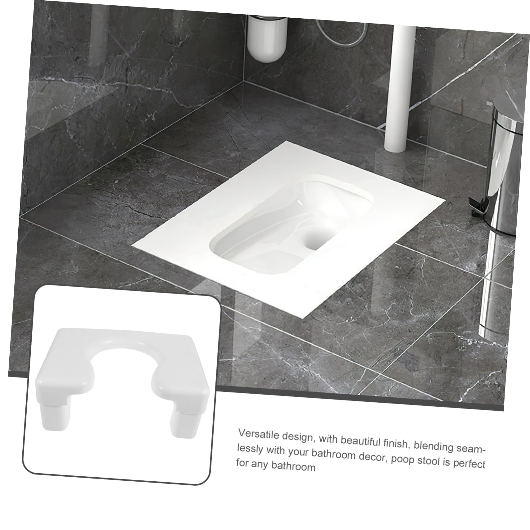 SHINEOFI Sgabello per Wc in Pp Bianco Antiscivolo e Portante Design Semplice e Stile Elegante per Bagno Familiare
