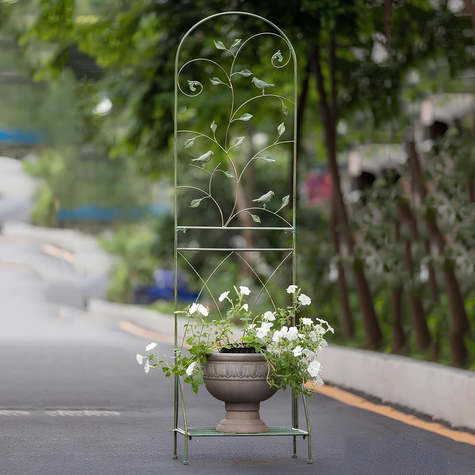 Celosías de Jardín, W50xH180cm Decoración Exterior, para Verduras Flores,Montaje DIY, para Jardín, Patio, Piscina(White)