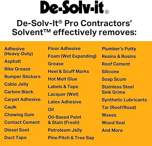 Miniatura 6 de De-Solv-it Pro Contractors Solvent, aerosol removedor de adhesivo versátil, 12 onzas, paquete de 1