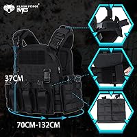 Vista 3 de MGFLASHFORCE Chaleco táctico Molle para Airsoft para hombres