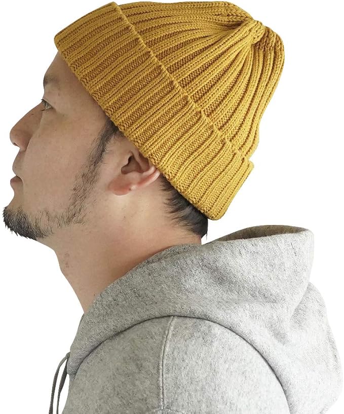 Amazon Nakota Colunaline オーディナリー ニット帽 イエロー ニットキャップ ニット帽 帽子 日本製 メンズ レディース 春 秋 冬 綿 麻 ニット 通販