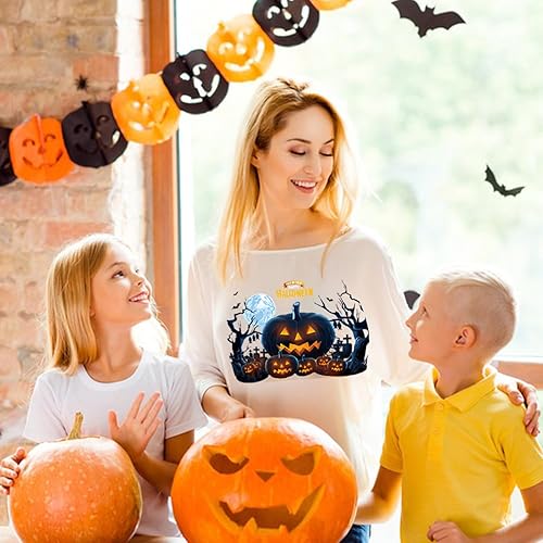 Miniatura 6 de Calcomanías de transferencia para planchar de Halloween, parches para planchar de Halloween, calcomanías de vinilo de transferencia de calor para