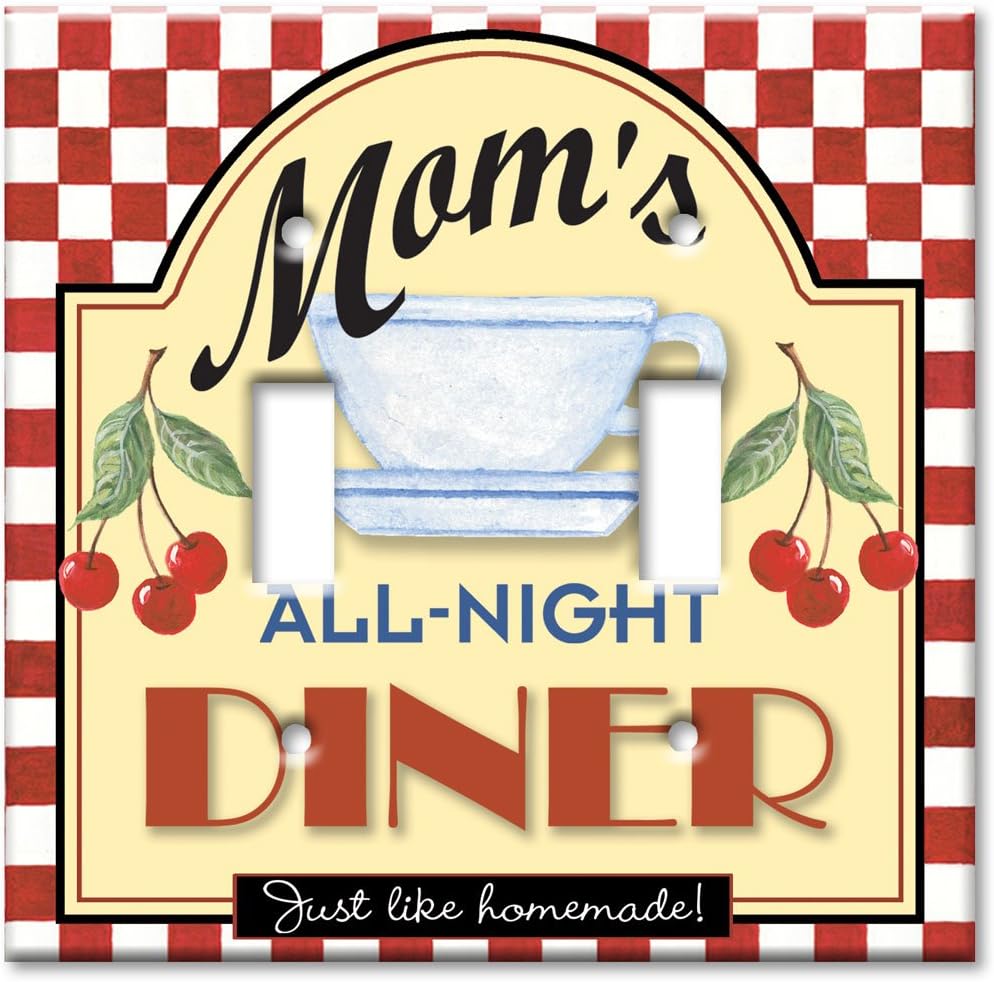 Art Plates - Mom's All Night Diner Switch Plate - Double Toggle