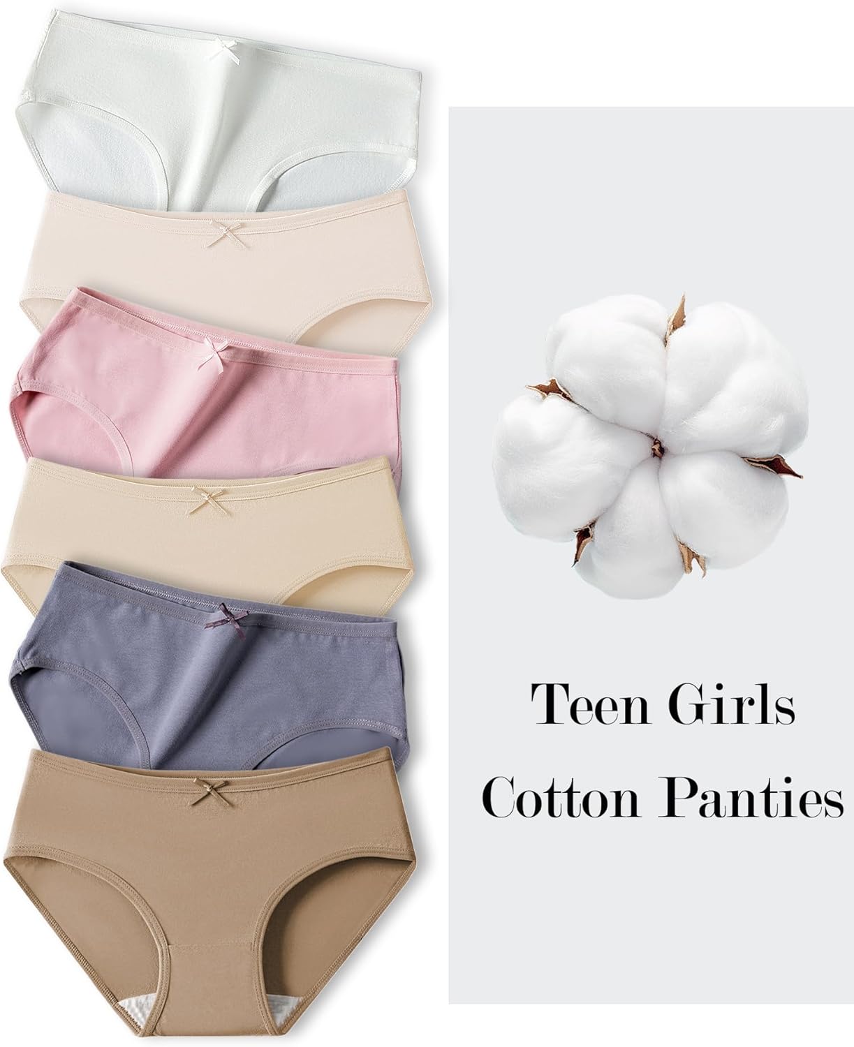 Cotton Hipster Underwear No Show Briefs Soft Stretch Breathable Full Coverage 6 Pack Multicolor - Image 4